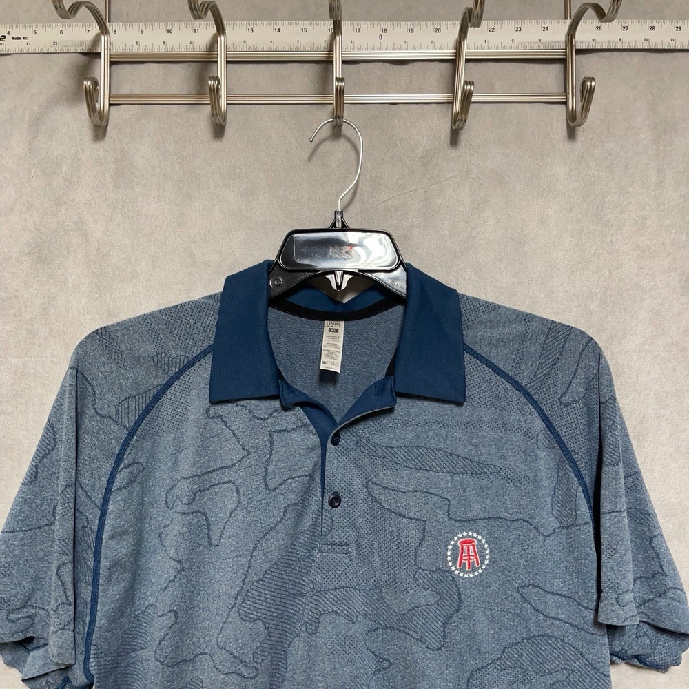 UNRL Barstool Polo Shirt Men XL Camo Perforated Golf Embroidered Logo Contrast